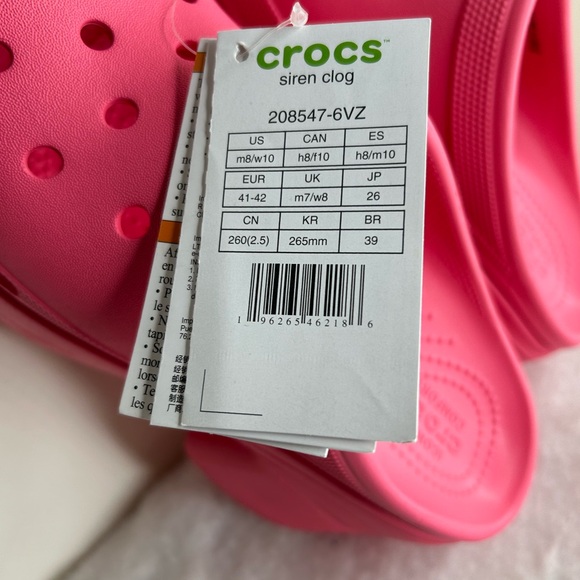 Crocs Siren Clog Heeled Platform Womens Size 10 Hyper Pink Barbie  NWT - Picture 5 of 8
